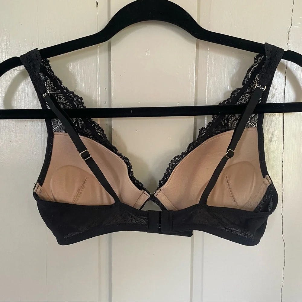 ThirdLove Black Lace Plunge Bra Sexy Cute Adjustable Straps Full Coverage NWOT